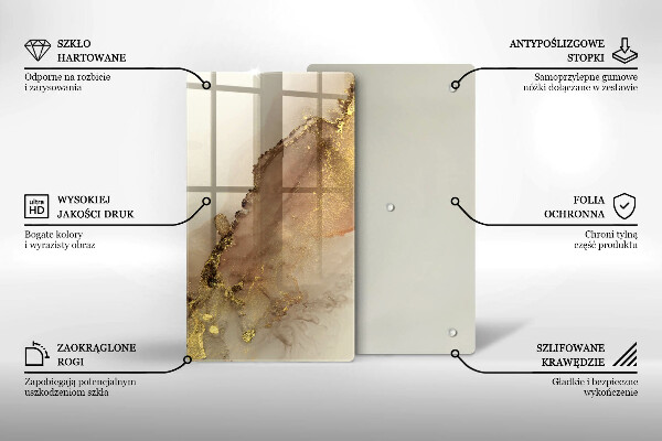 Tagliere in vetro Astrazione dell'oro