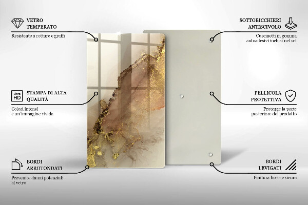 Tagliere in vetro Astrazione dell'oro
