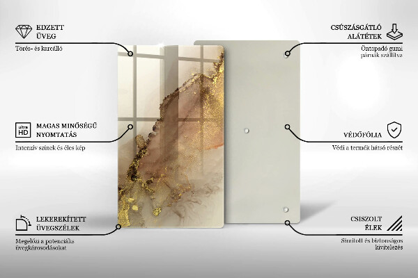Tagliere in vetro Astrazione dell'oro
