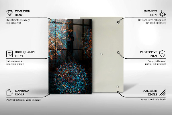 Tagliere in vetro Ruote vintage boho