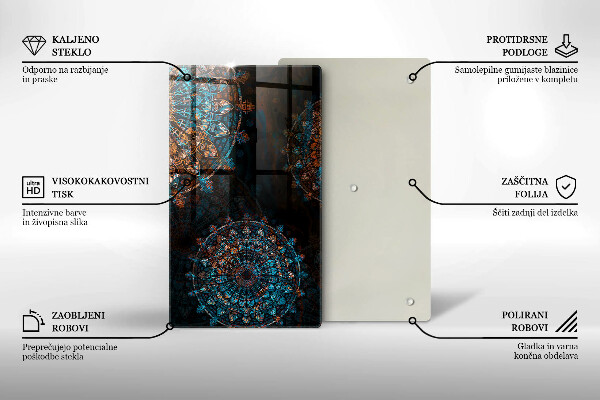 Tagliere in vetro Ruote vintage boho