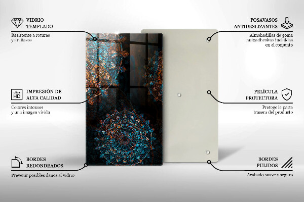 Tagliere in vetro Ruote vintage boho