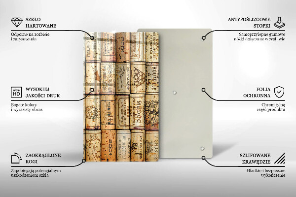 Tagliere in vetro Vecchi tappi per vino