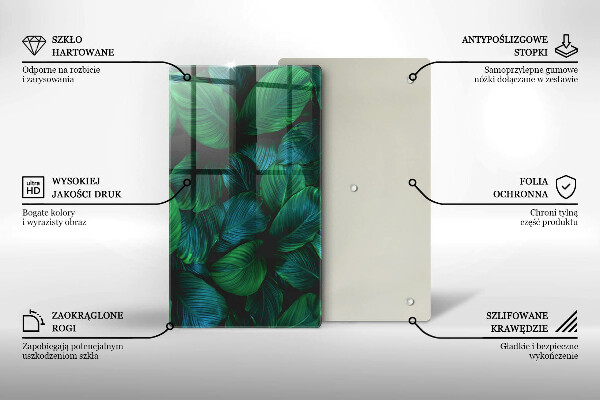 Tagliere in vetro Foglie della giungla