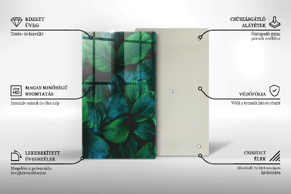 Tagliere in vetro Foglie della giungla