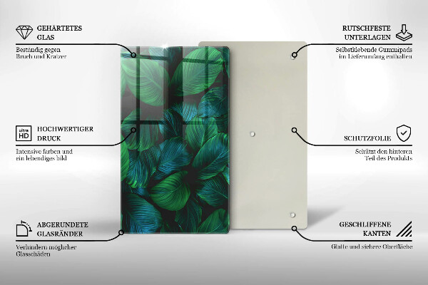 Tagliere in vetro Foglie della giungla