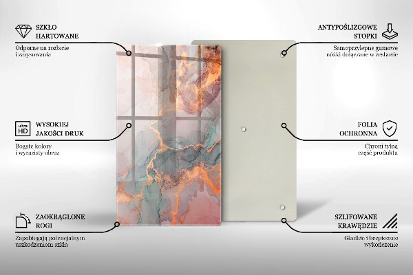 Tagliere in vetro Marmo con oro