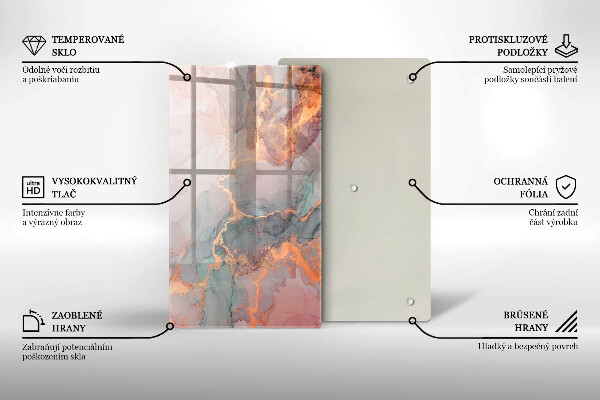 Tagliere in vetro Marmo con oro