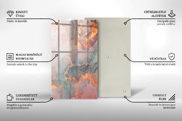 Tagliere in vetro Marmo con oro