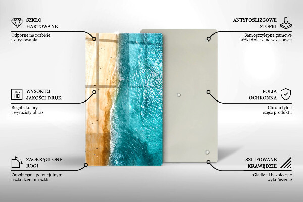 Tagliere in vetro Riva della spiaggia e mare