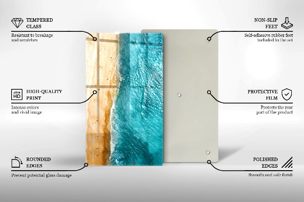 Tagliere in vetro Riva della spiaggia e mare