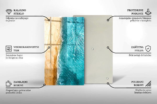 Tagliere in vetro Riva della spiaggia e mare