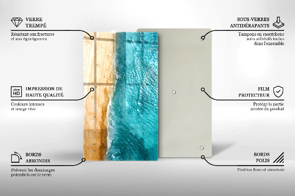 Tagliere in vetro Riva della spiaggia e mare