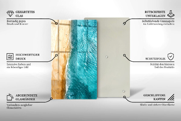 Tagliere in vetro Riva della spiaggia e mare