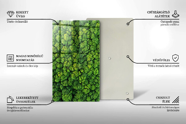 Tagliere in vetro Pianta di muschio naturale