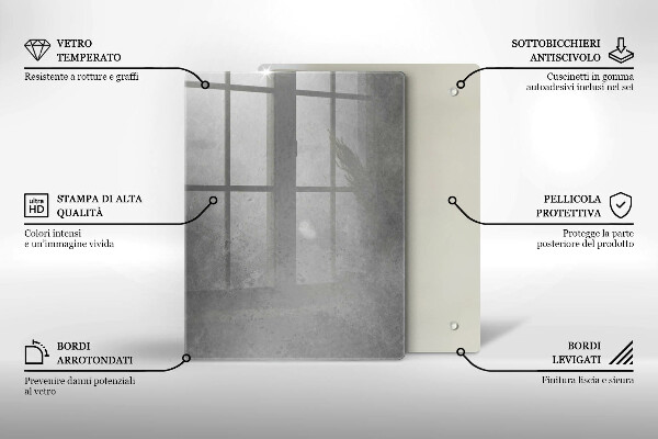 Tagliere in vetro Pianta di muschio naturale
