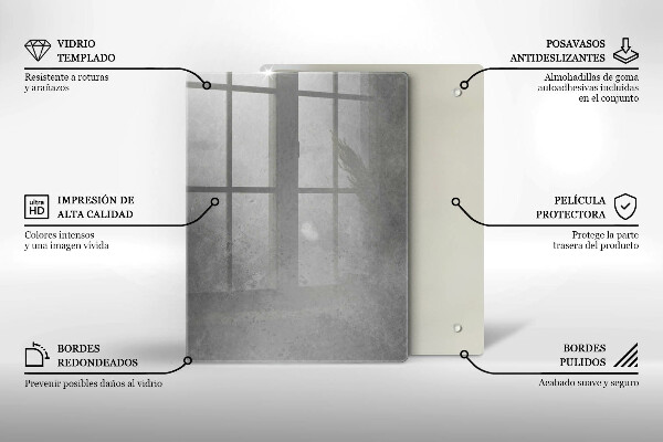 Tagliere in vetro Pianta di muschio naturale