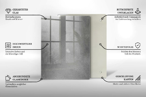 Tagliere in vetro Pianta di muschio naturale
