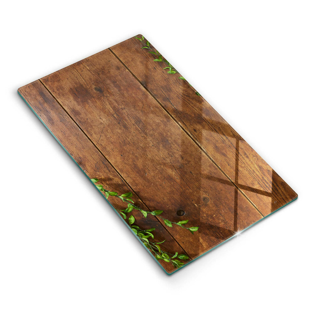 Tagliere in vetro Tavole e foglie di legno