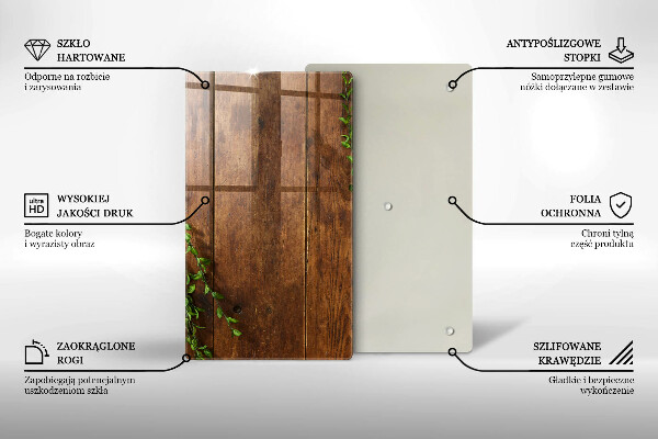 Tagliere in vetro Tavole e foglie di legno