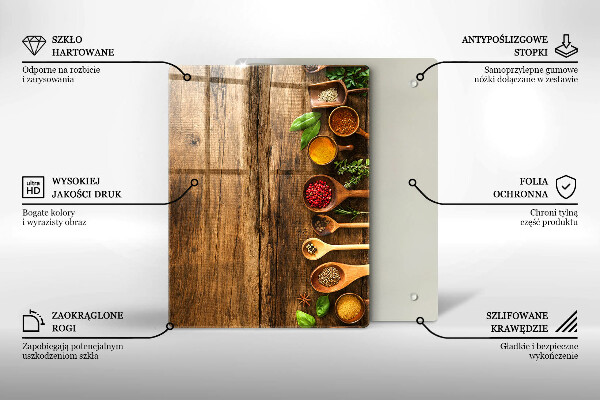 Tagliere in vetro Tavole e foglie di legno