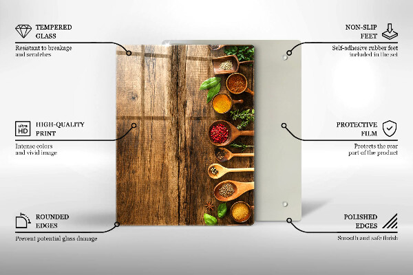 Tagliere in vetro Tavole e foglie di legno