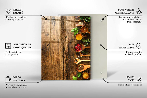 Tagliere in vetro Tavole e foglie di legno