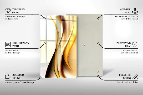 Tagliere in vetro Linee di fumo astratte