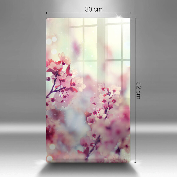 Tagliere in vetro Fiori rosa primaverili