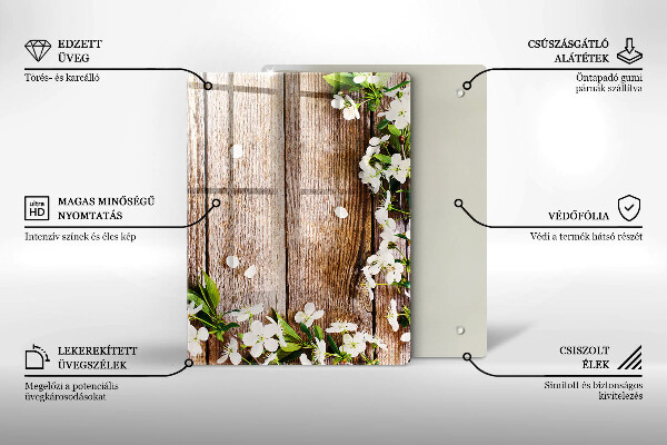 Tagliere in vetro Girasoli su tavole