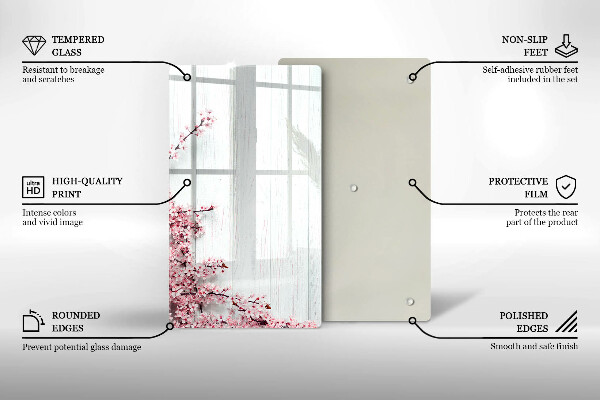 Tagliere in vetro Fiori sulle tavole