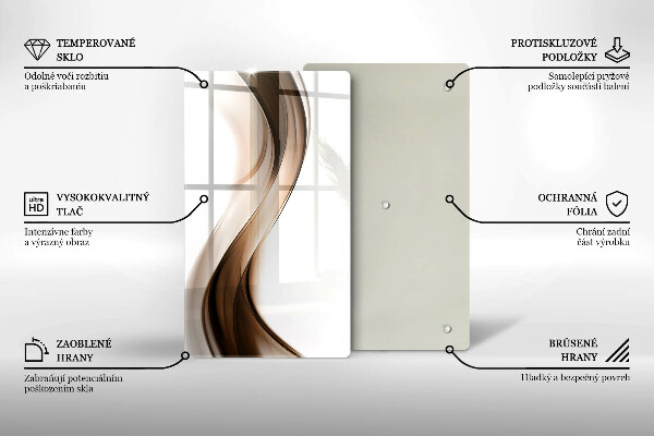 Tagliere in vetro Linee marroni astratte