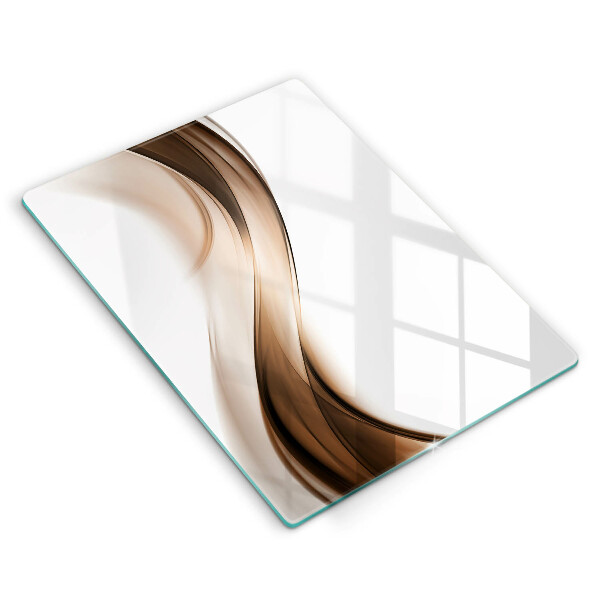 Tagliere in vetro Linee marroni astratte