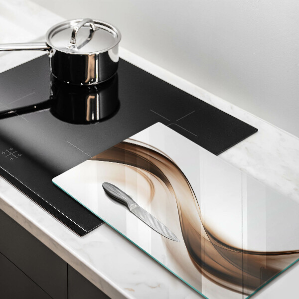 Tagliere in vetro Linee marroni astratte