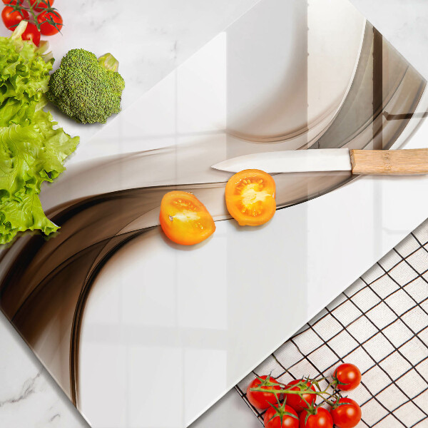 Tagliere in vetro Linee marroni astratte