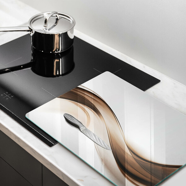 Tagliere in vetro Linee marroni astratte