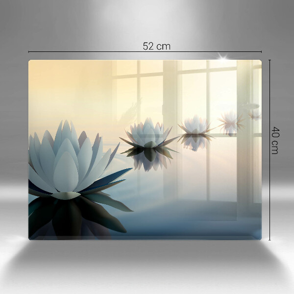 Tagliere in vetro temperato Fiori di giglio sull'acqua