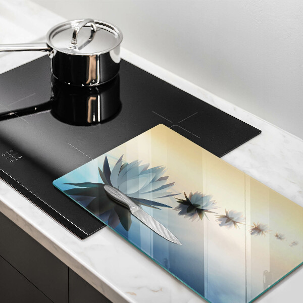 Tagliere in vetro temperato Fiori di giglio sull'acqua