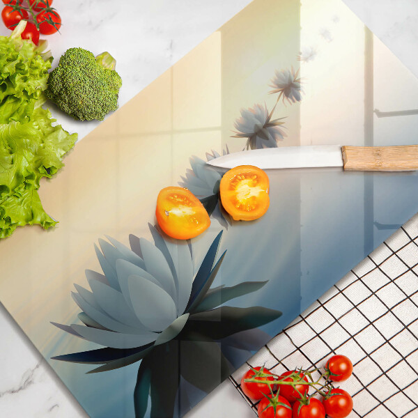 Tagliere in vetro temperato Fiori di giglio sull'acqua