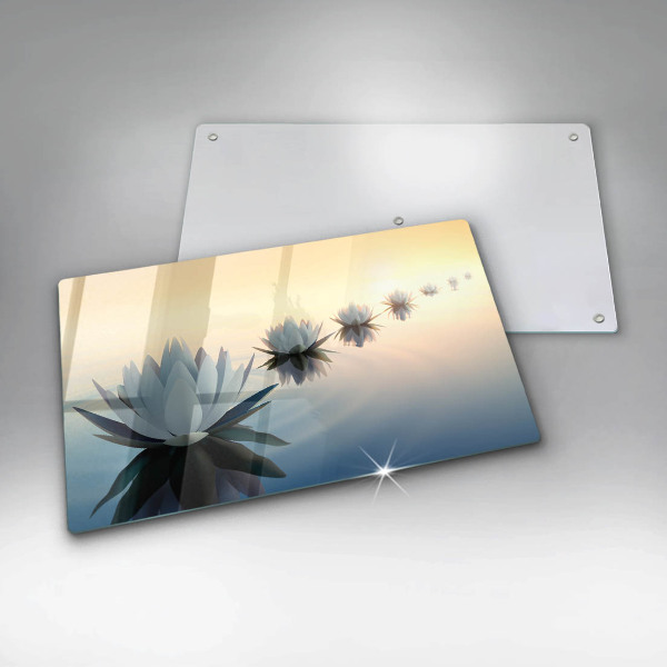 Tagliere in vetro temperato Fiori di giglio sull'acqua