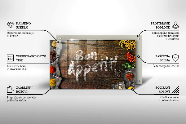 Tagliere in vetro temperato Tabelloni per le iscrizioni di Bon Appetit