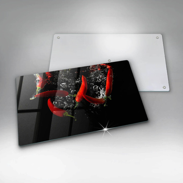 Tagliere in vetro temperato Peperoncini in acqua