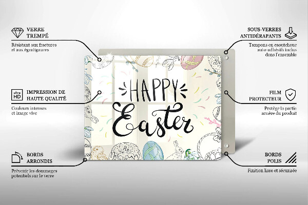 Tagliere in vetro Happy Easter