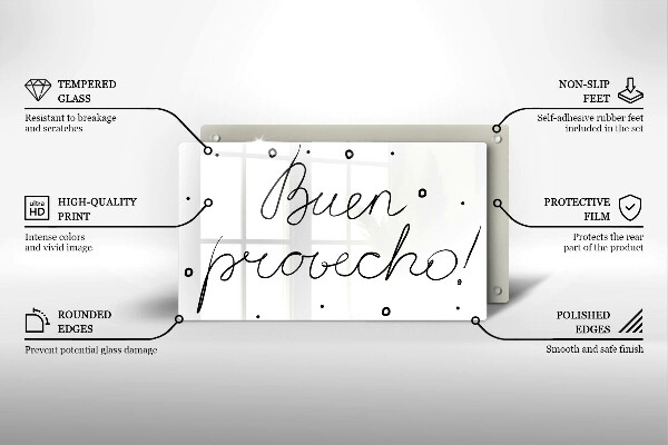 Tagliere in vetro Buen provecho!