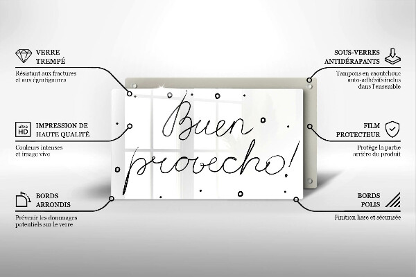 Tagliere in vetro Buen provecho!