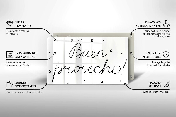 Tagliere in vetro Buen provecho!