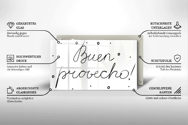 Tagliere in vetro Buen provecho!