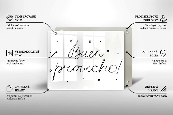 Tagliere in vetro Buen provecho!