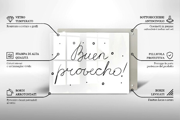 Tagliere in vetro Buen provecho!