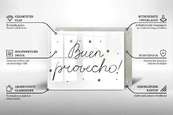 Tagliere in vetro Buen provecho!